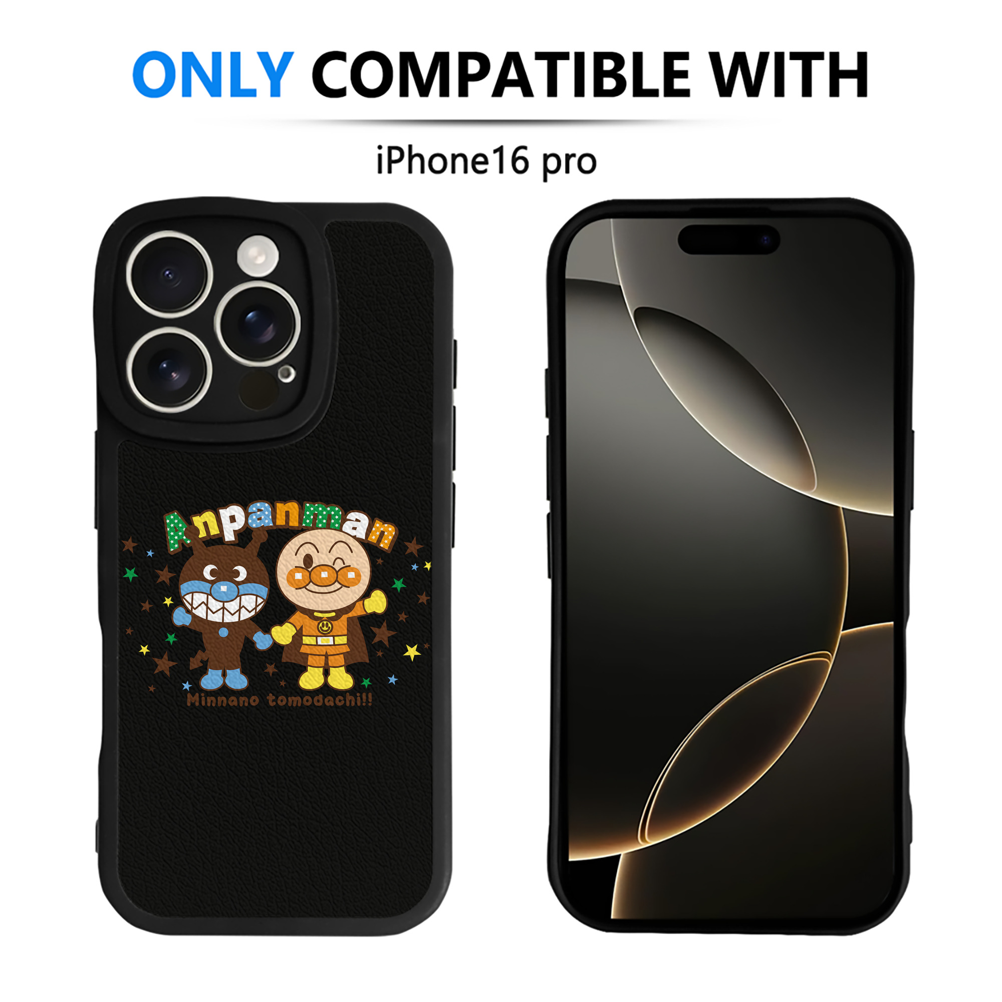 （画像用） アンパンマン Anpanman 【iPhone 16シリーズ対応】シリコンスマホケース（レザー調） 材質：シリコン